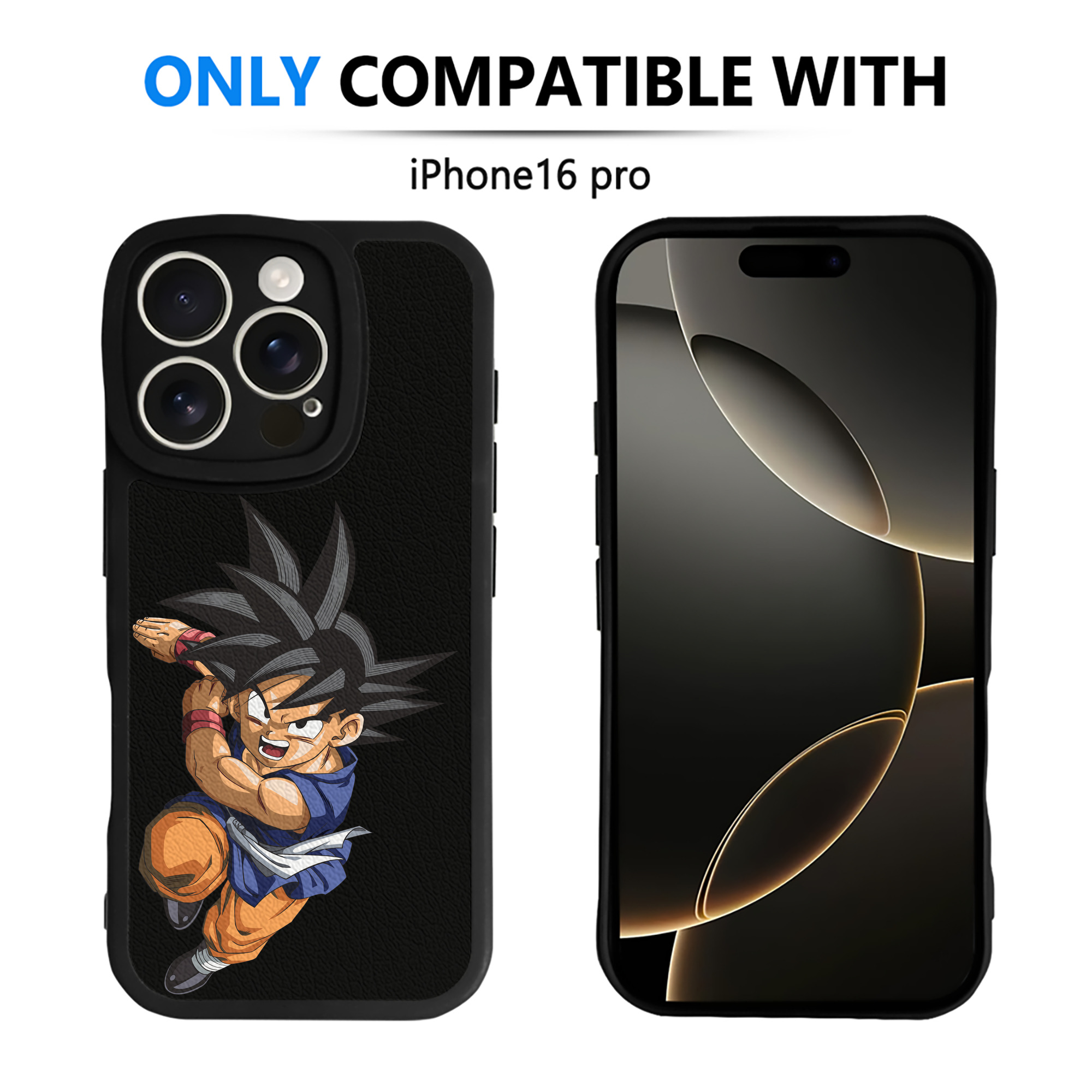 （画像用） ドラゴンボール 孫悟空（そん ごくう）Son Goku カカロット DRAGON BALL Kakarotto 【iPhone 16シリーズ対応】シリコンスマホケース（レザー調） 材質：シリコン